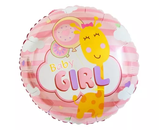 Baby Girl Giraffe Folienballon