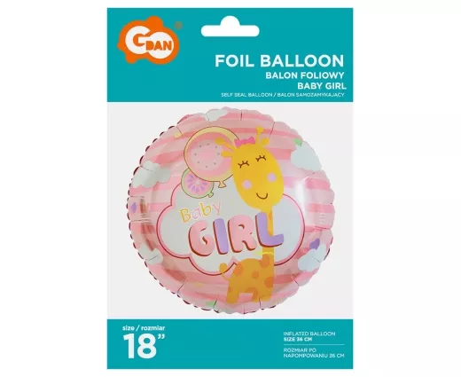 Baby Girl Giraffe Folienballon