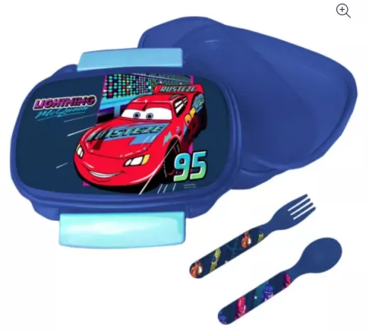 Cars Brotdose + Besteck-Set 2 Klippverschluß
