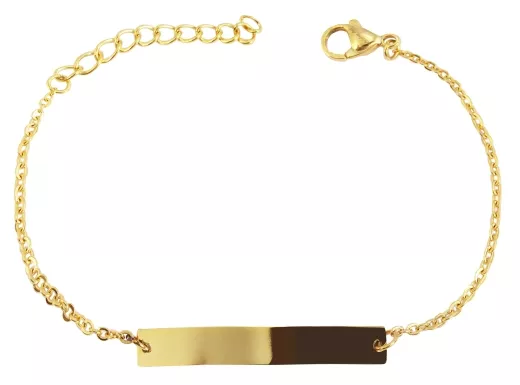 Edelstahl Gold Identband für die Taufe