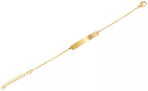 Edelstahl Gold Identband für die Taufe