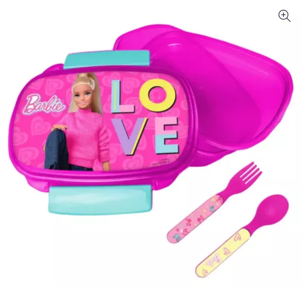 Barbie Brotdose + Besteck-Set 2 Klippverschluß
