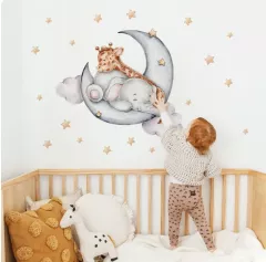 Baby Tier Mond Wandtattoo