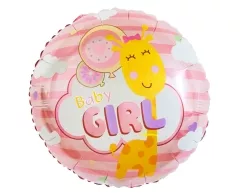 Baby Girl Giraffe Folienballon