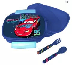 Cars Brotdose + Besteck-Set 2 Klippverschluß