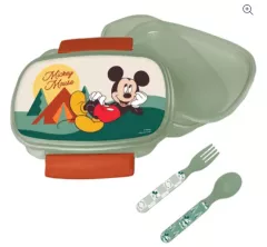 Disney Mickey Brotdose + Besteck-Set 18 x 12 x 6 cm